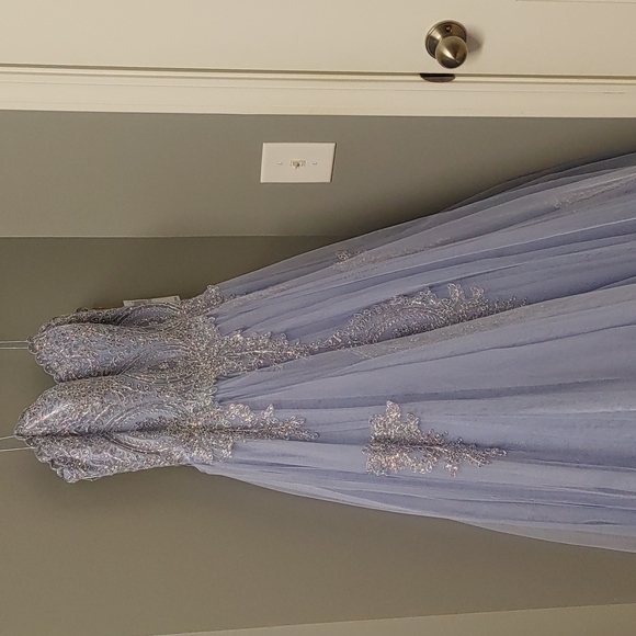 Say Yes to the Prom Women Blue Juniors Beaded Corset-Back Gown Dress Size 5 - Picture 8 of 12